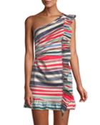 Striped Asymmetric Ruffled