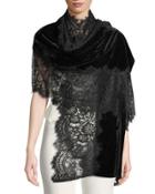 Lace-trimmed Velvet Wrap