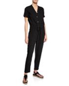 Keep It Cool Button-front Jumpsuit, Black