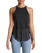 High-nigh Chiffon Hem Blouse