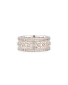 Soho Silver Lattice Knight White Sapphire Band Ring,
