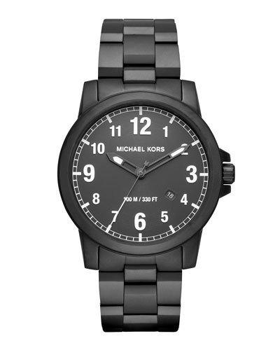 43mm Paxton Men's Oversized Stainless Steel Watch, Black