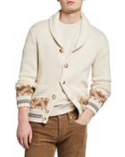 Men's Printed Shawl Collar Cardigan