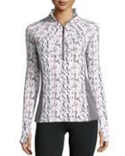 Jacinda Printed Half-zip Pullover Jacket, Illusion