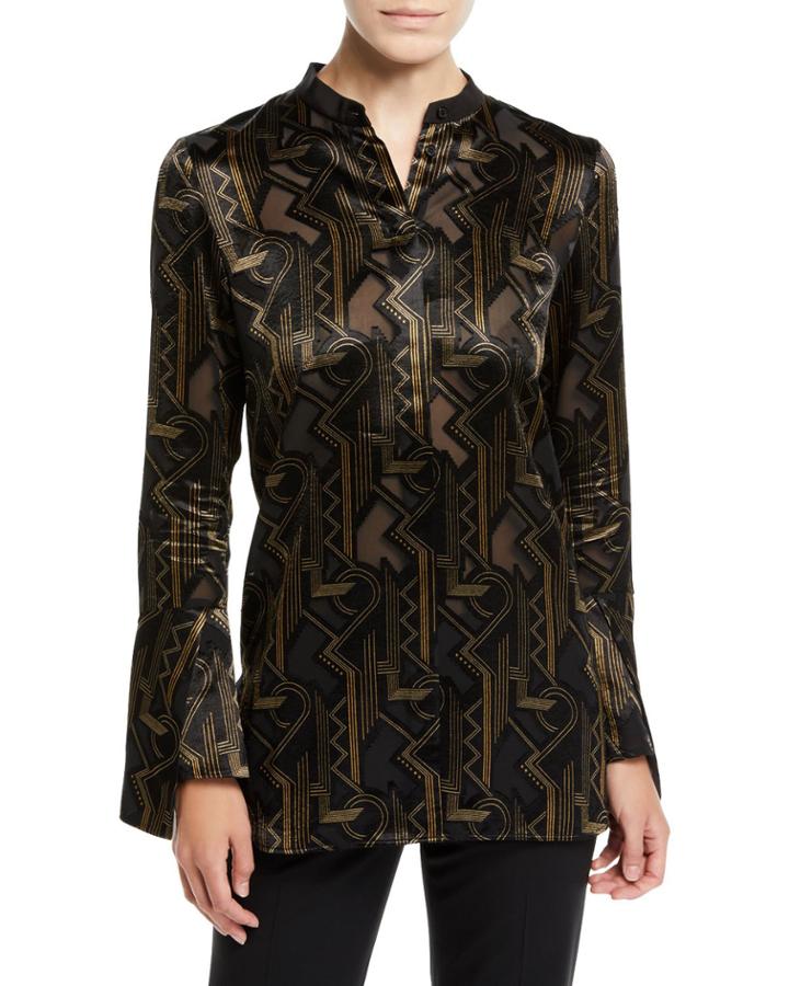 Marybeth Mod Deco Burnout Blouse