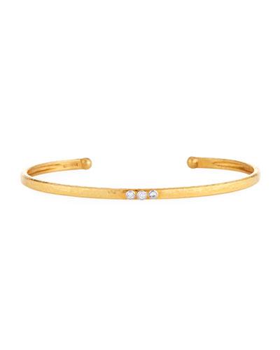 Hoopla 22k Slim Diamond Cuff Bracelet