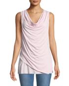Cowl-neck Asymmetric Cross-front Blouse