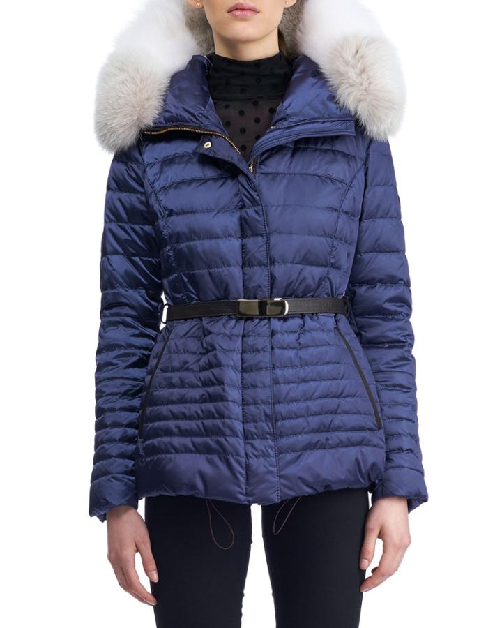 Apres-ski Down-fill Jacket With Fox Fur Hood