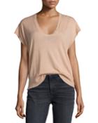 Short-sleeve Scoop-neck Pullover Tee, Blush