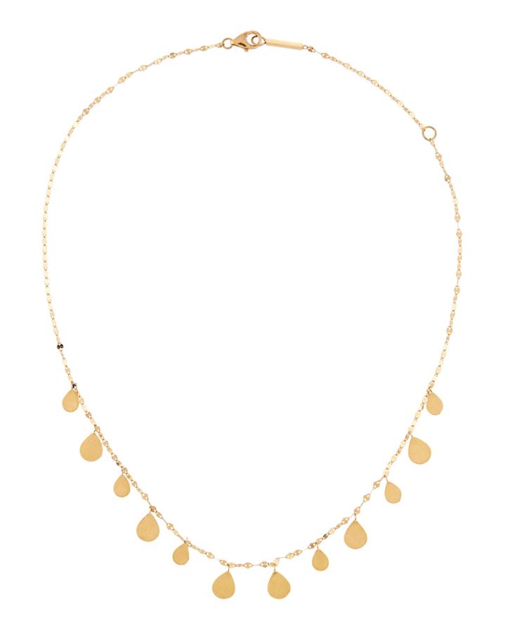 14k Marquise Disc Dangle Necklace