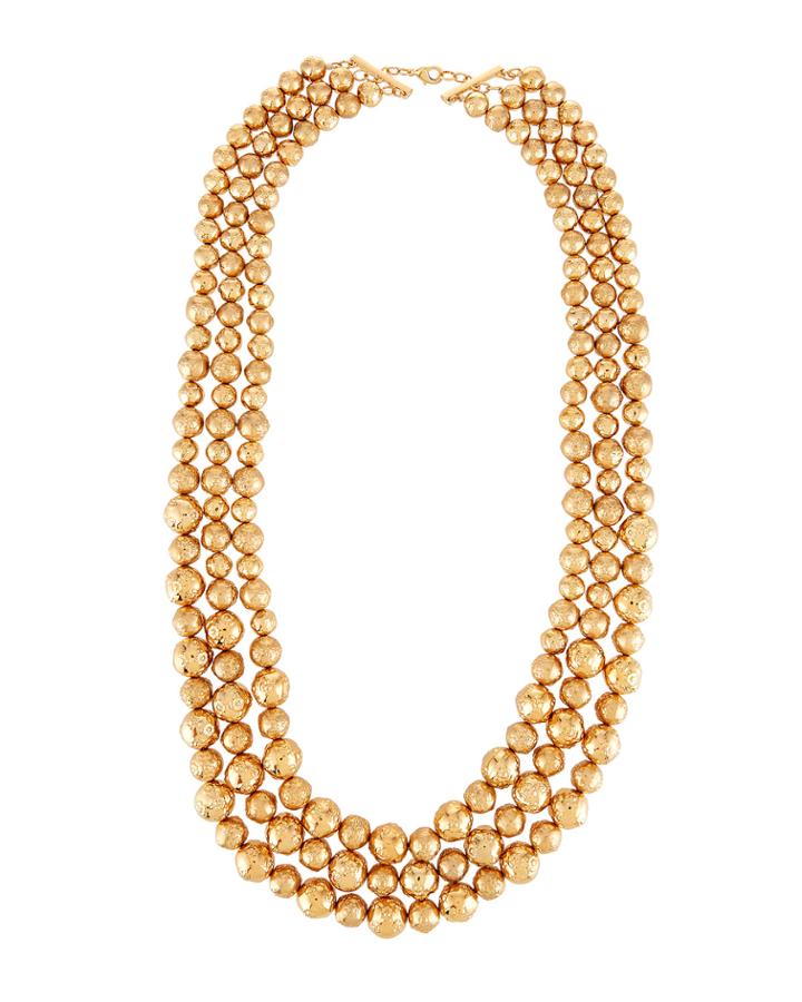 Triple-row Statement Necklace, Golden