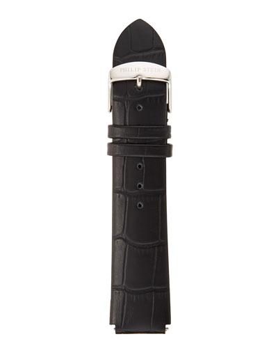 Matte Leather Alligator-print Watch