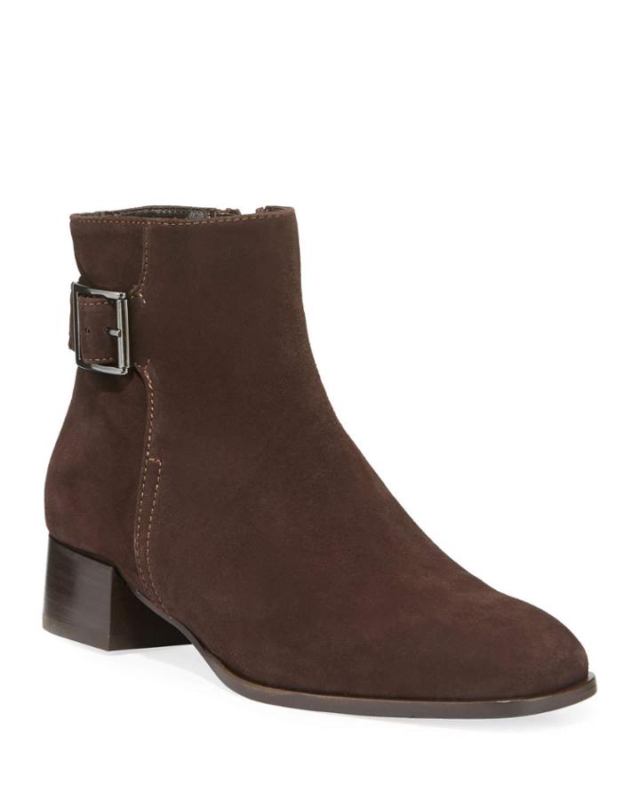 Lada Suede Buckle Booties