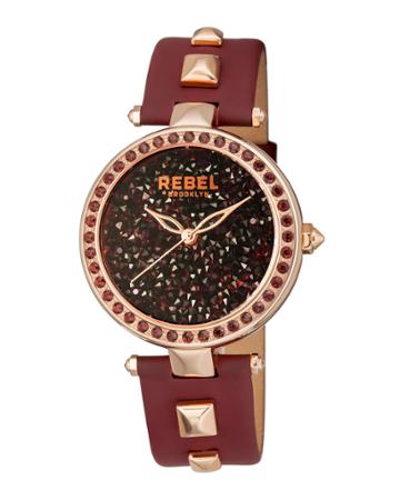 Rockaway Parkway 40mm Golden Stainless Steel Watch W/ Red