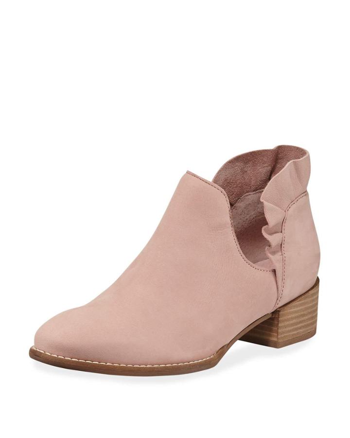 Renowned Nubuck Ruffled Booties