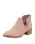 Renowned Nubuck Ruffled Booties