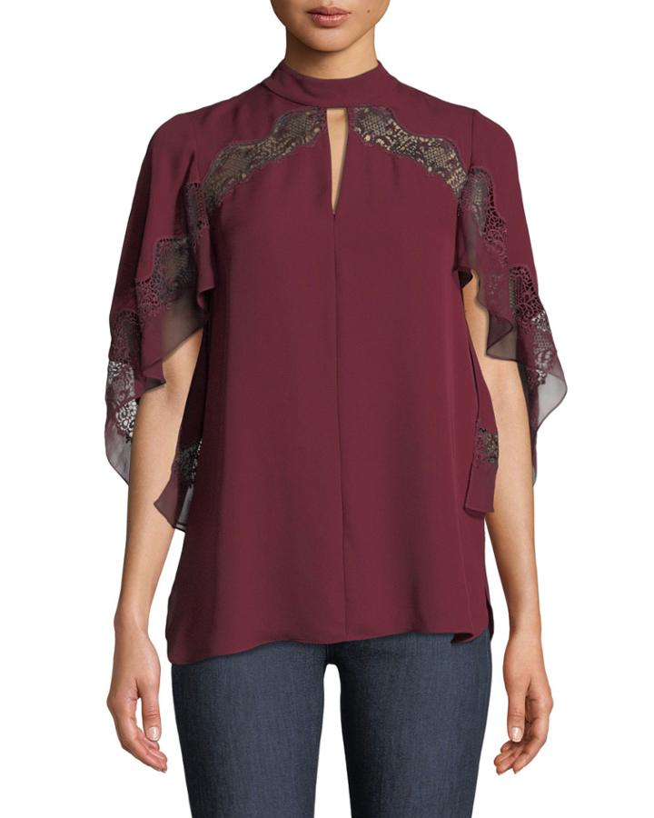 Jaylah Lace-trim Choker-neck