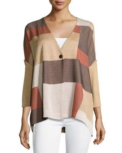 Patch-print Ribbed-sleeve Jacket,