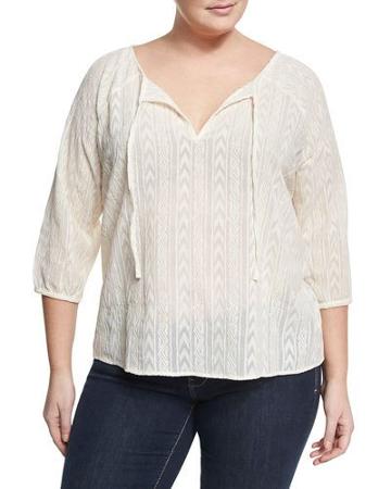 Tasmania Embroidered Top, Ivory
