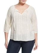 Tasmania Embroidered Top, Ivory