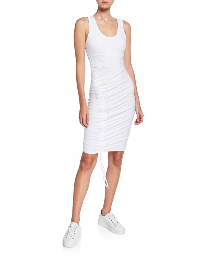 Ruched Tie-bottom Bodycon Dress