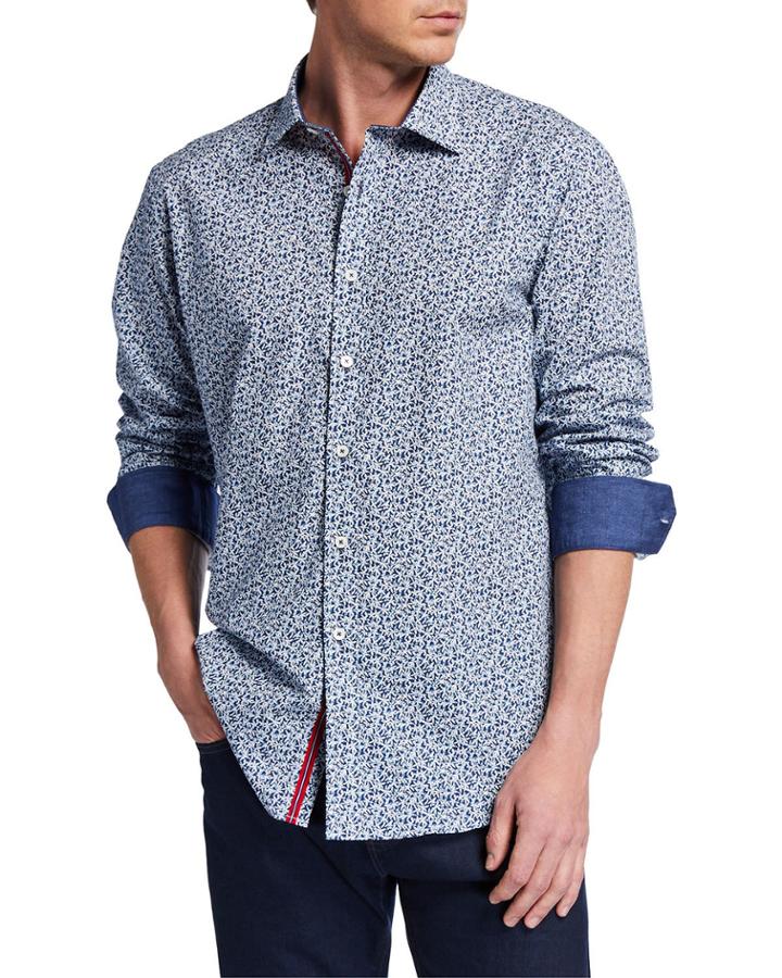 Men's Floral-print Button Down