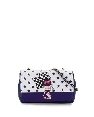 Blue Cap Pvc Crossbody Bag, Blue