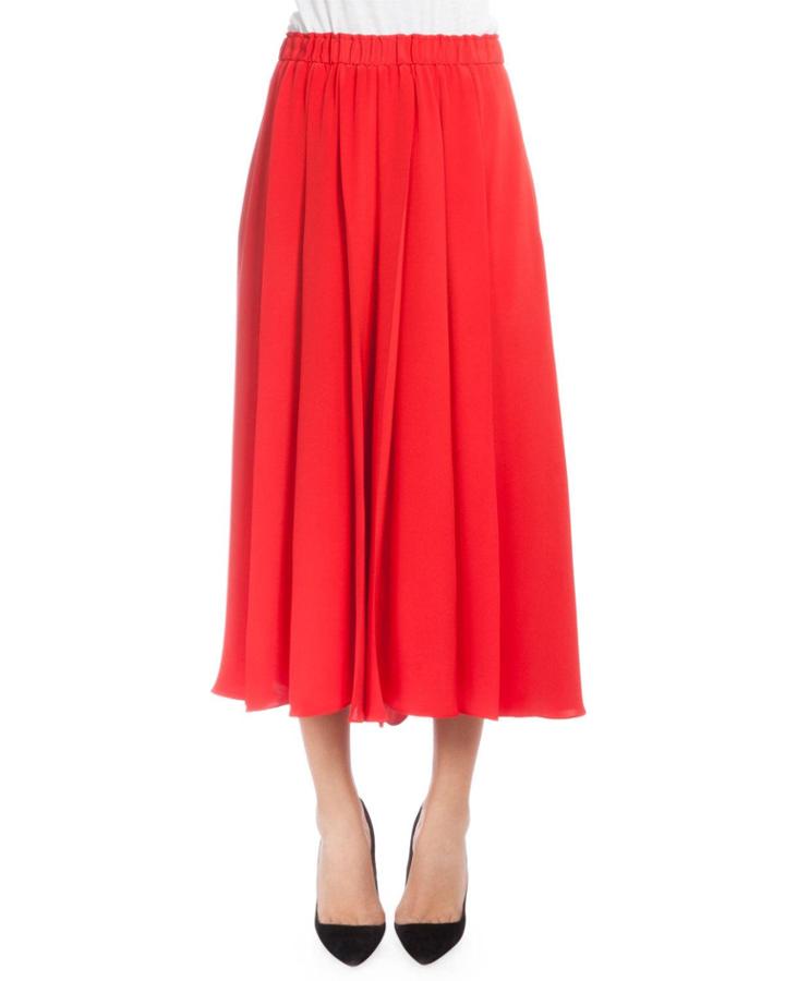 Elastic-waist Pleated Culottes