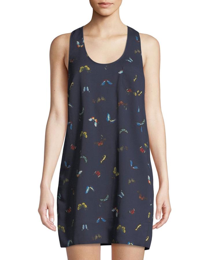 Peri Butterfly-print Sleeveless Tunic