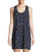 Peri Butterfly-print Sleeveless Tunic