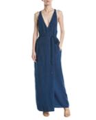 V-neck Racerback Wrap Sleeveless Denim