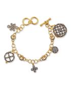 Contemporary Deco Caged Charm Bracelet