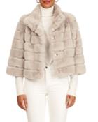 Horizontal Rex Rabbit Fur & Down Jacket