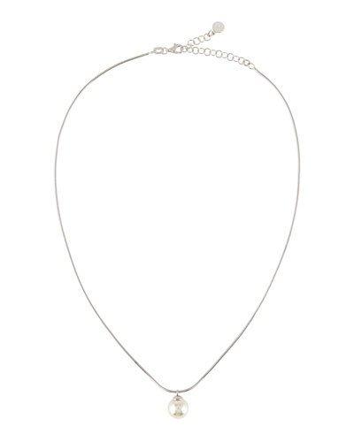 10mm Pearl Pendant Necklace, White