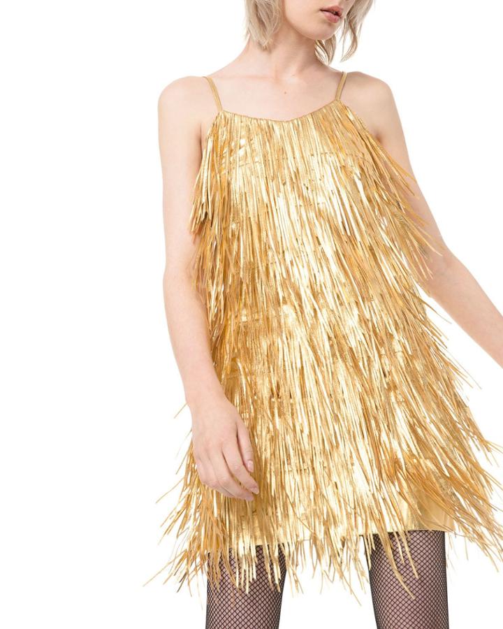 Metallic Fringed-leather