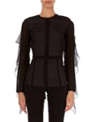 Ruffle-trim Open-back Top