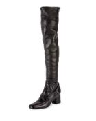 T-bar Leather 65mm Over-the-knee Boot, Black