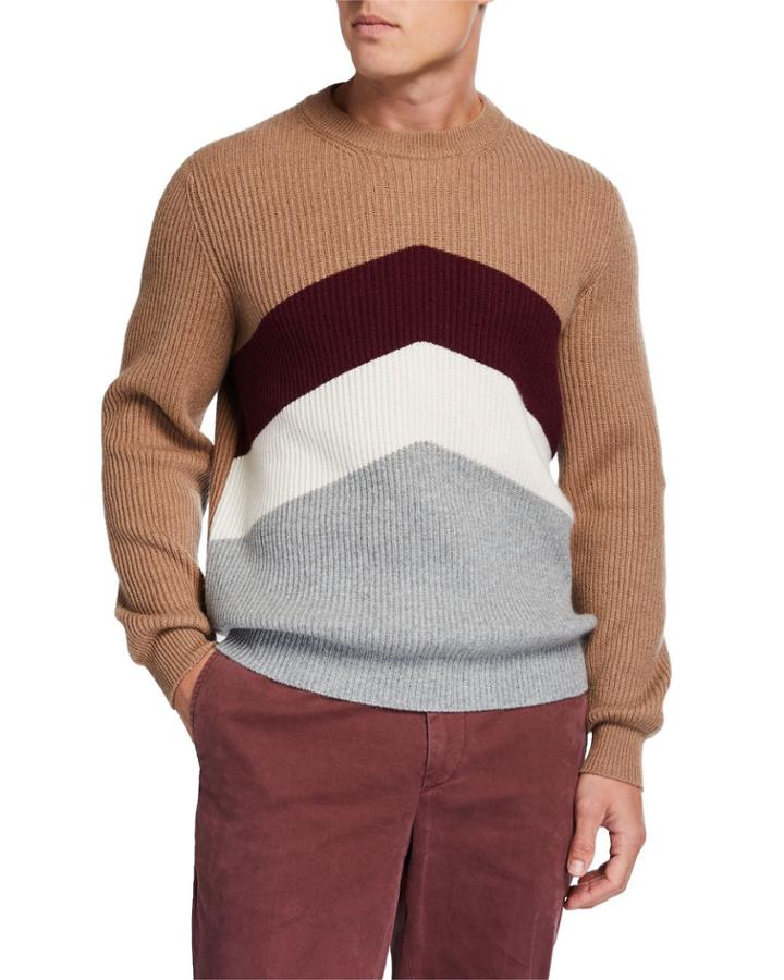 Men's English Rib Active Stripe Cashmere