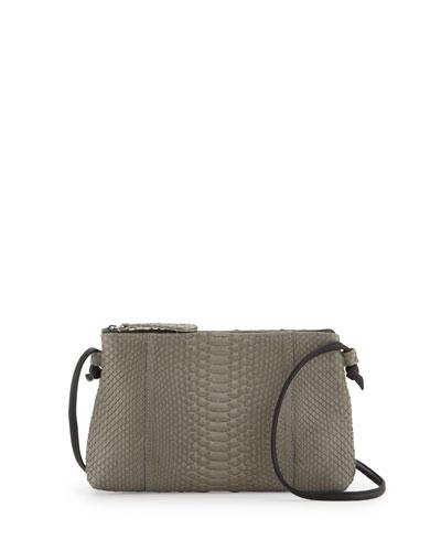Small Python Crossbody Bag, Gray