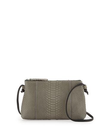 Small Python Crossbody Bag, Gray