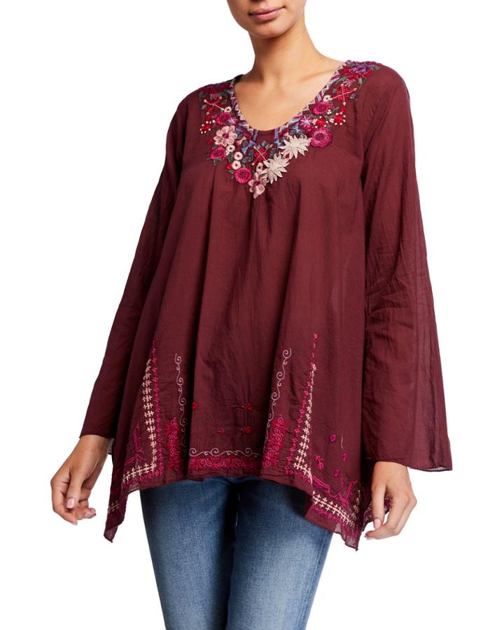 Wish Stitch Embroidered Cotton Tunic