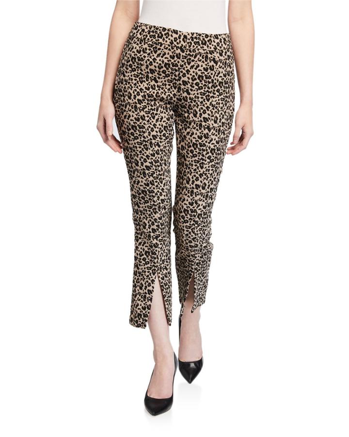 Leopard-print Slit-cuff