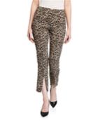 Leopard-print Slit-cuff