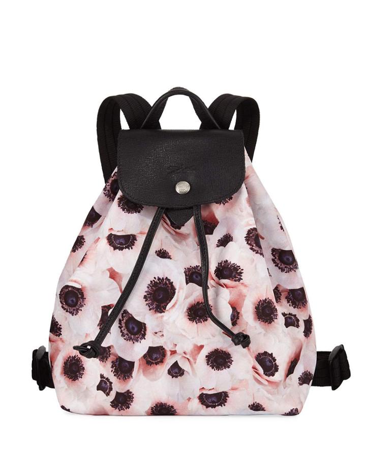 Poppy Print Nylon Backpack