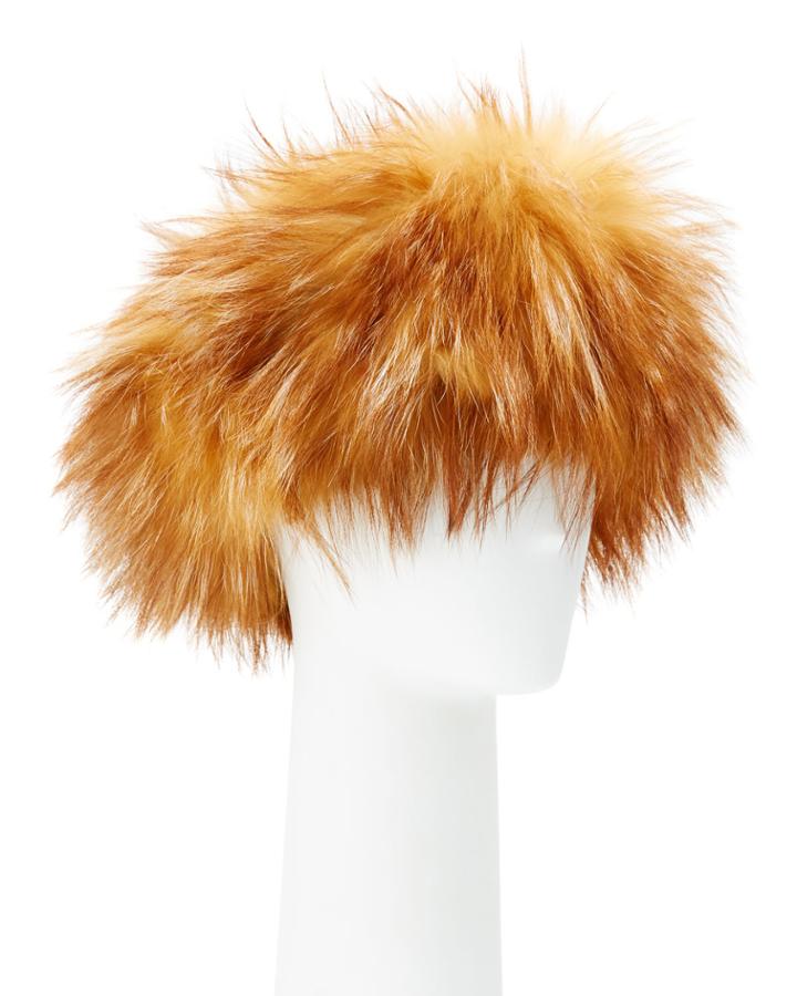 Fox Fur Headband, Camel