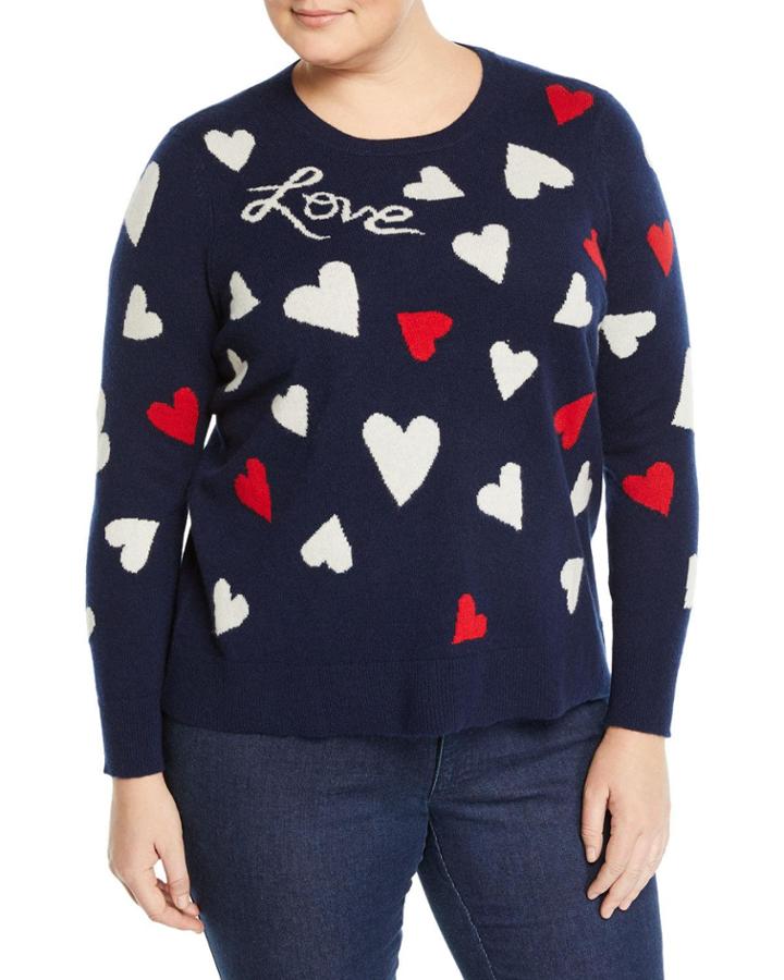 Heart-jacquard Cashmere Sweater,
