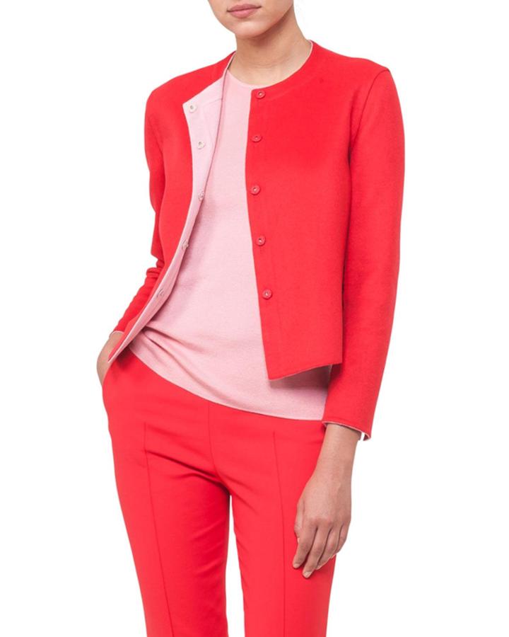 Nashville Snap-front Short Reversible Cashmere Jacket