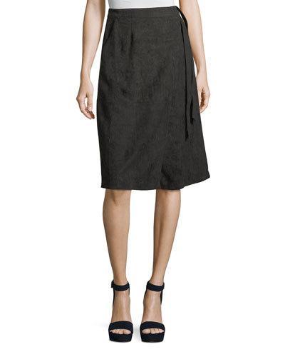 Harriet Faux-suede Wrap