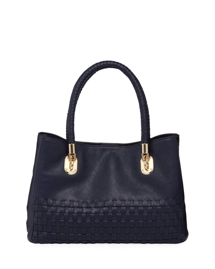 Eartha Woven Leather Crossbody Bag