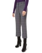 Glen Plaid Wool Cropped Trousers